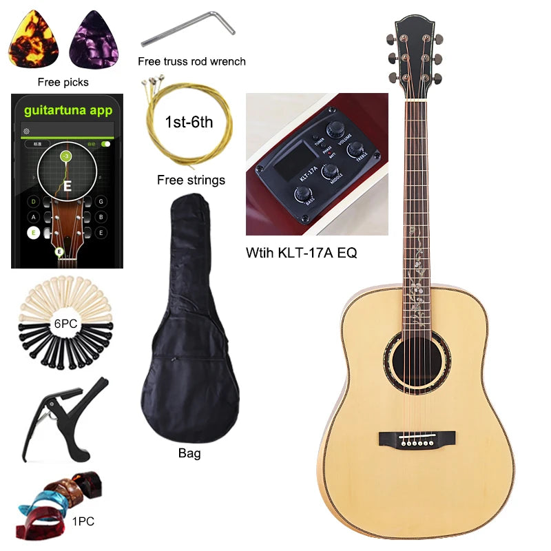 40 Inch Electric Acoustic Guitar - Spruce Top