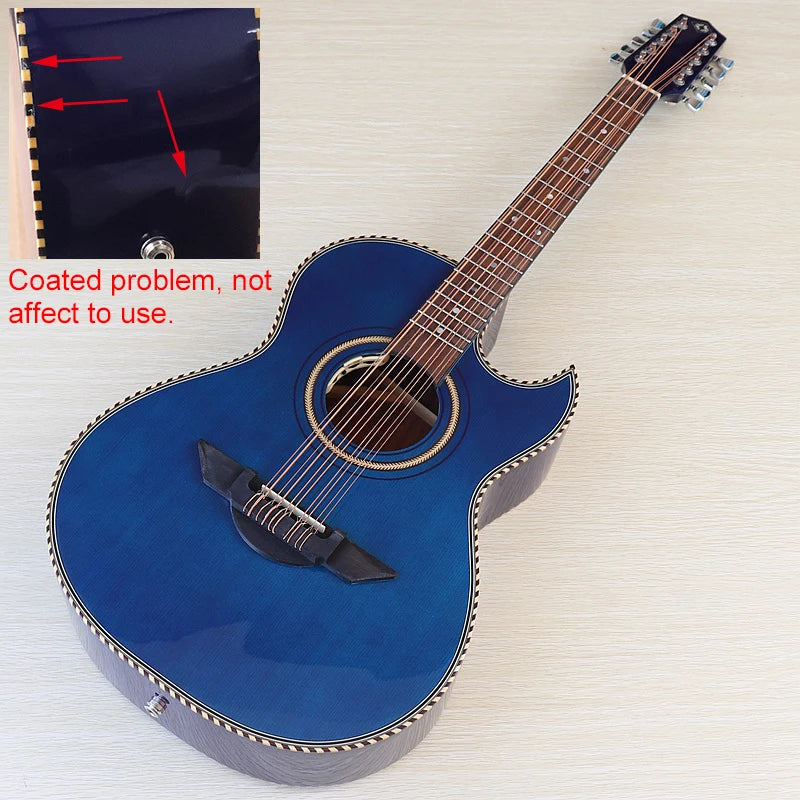 40"/38" High Glossy Electric Acoustic Guitar (10-String, EQ)